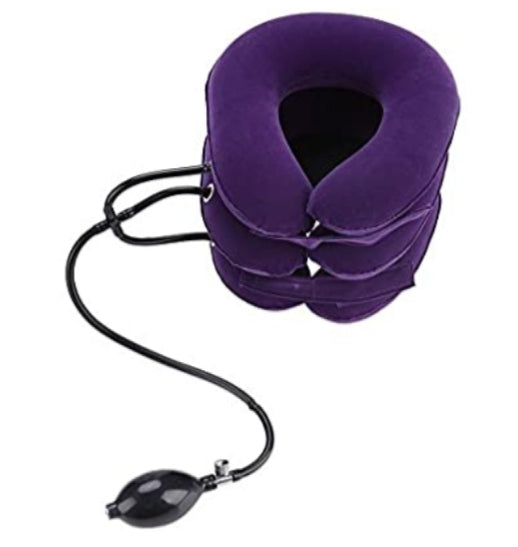 3 Layers Neck Traction Inflatable Neck Protector Support in purple.